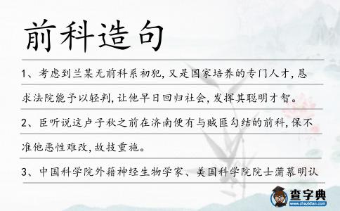 前科造句