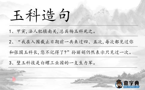 玉科造句