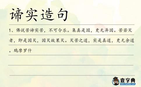 諦實造句