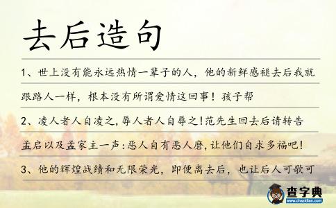 去后造句