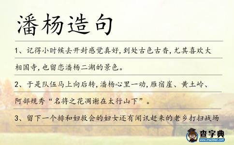 潘楊造句