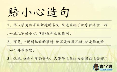 賠小心造句