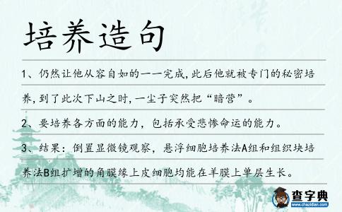 培養(yǎng)造句