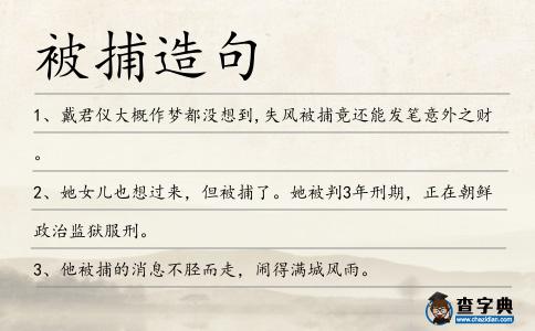 被捕造句