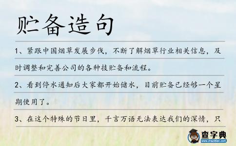 貯備造句