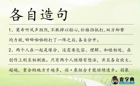 各自造句