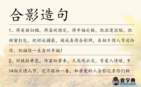 合影造句