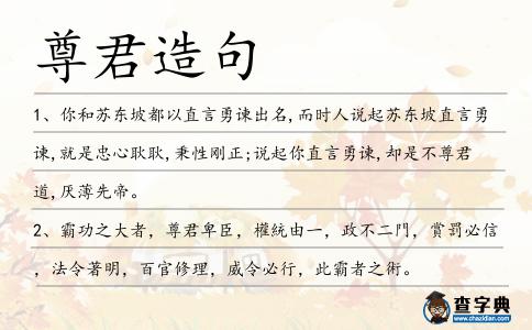 尊君造句