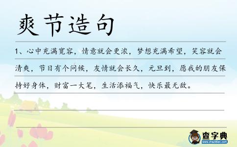 爽節造句