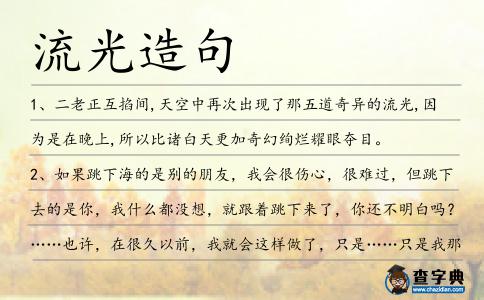 流光造句