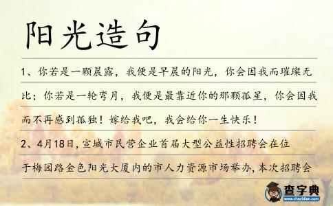 陽光造句