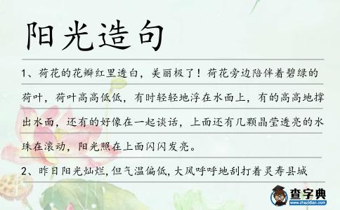 陽光造句