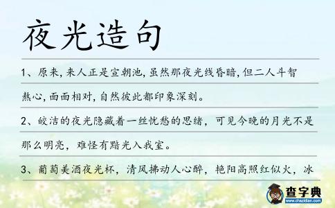 夜光造句
