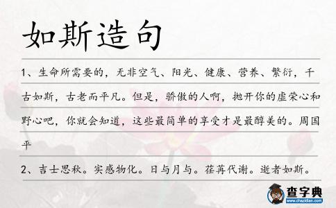 如斯造句