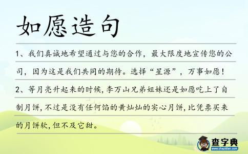 如愿造句