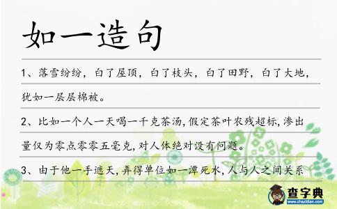 如一造句