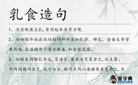 乳食造句