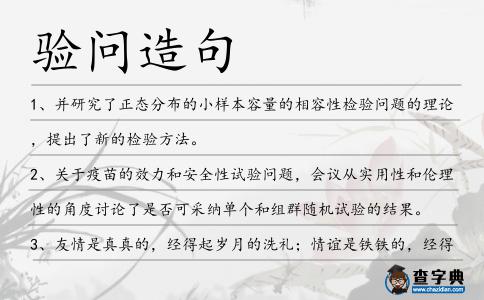驗問造句