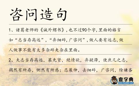 咨問造句