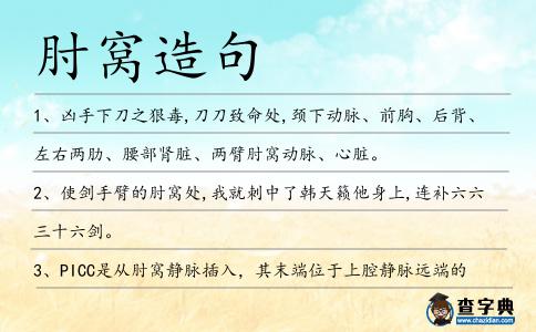 肘窩造句