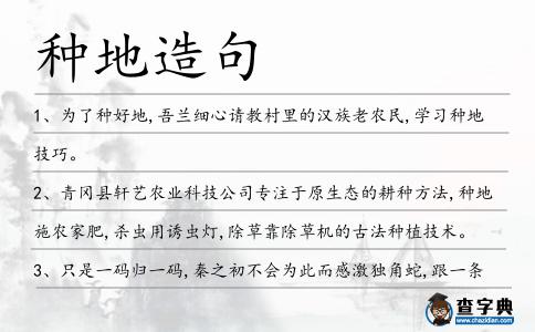 種地造句