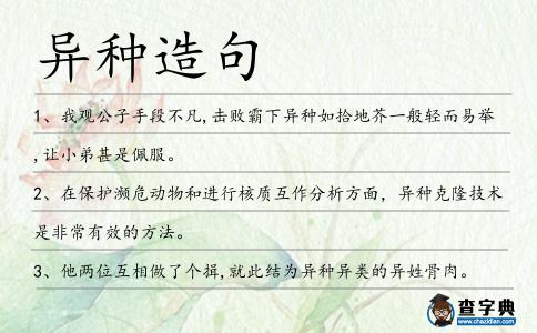 異種造句
