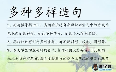 多種多樣造句