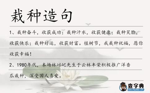 栽種造句