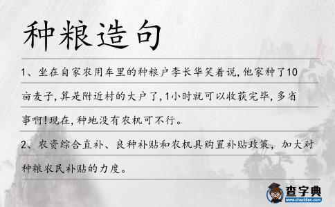 種糧造句
