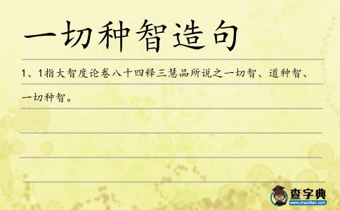 一切種智造句