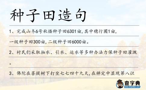 種子田造句