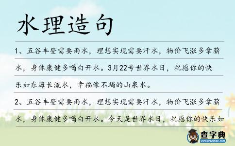 水理造句