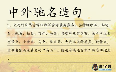 中外馳名造句