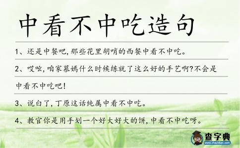 中看不中吃造句