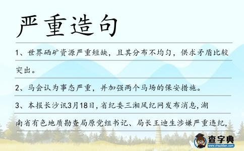 嚴重造句