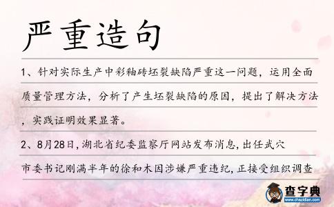 嚴重造句