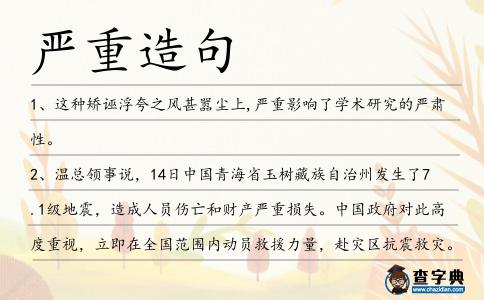 嚴重造句