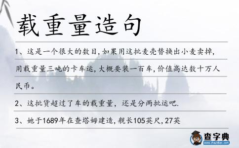 載重量造句