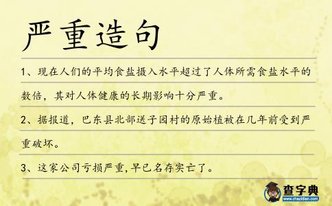 嚴(yán)重造句