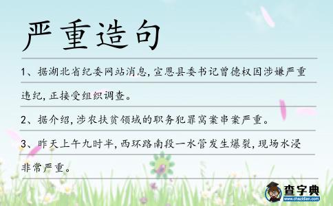 嚴重造句