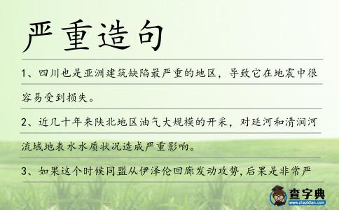 嚴重造句