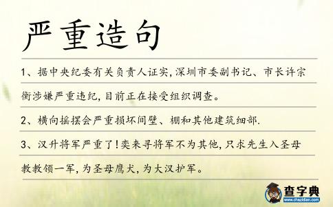 嚴重造句