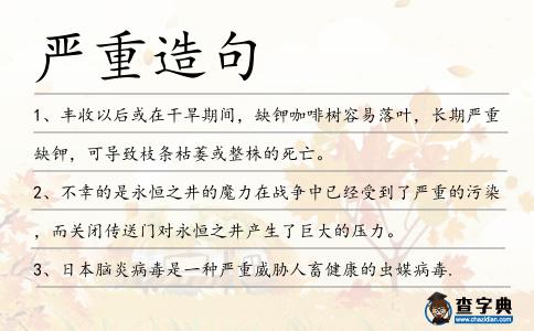 嚴重造句