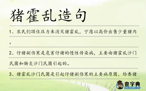 豬霍亂造句