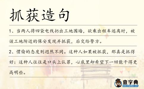 抓獲造句