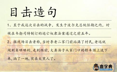 目擊造句
