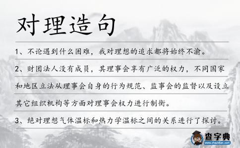 對理造句