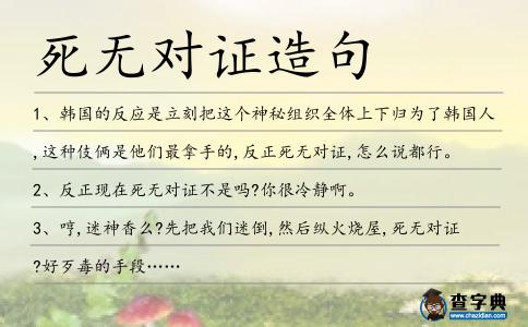 死無對證造句