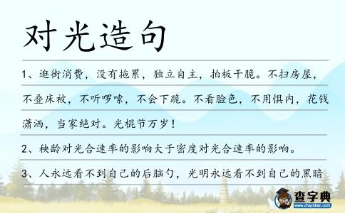 對(duì)光造句