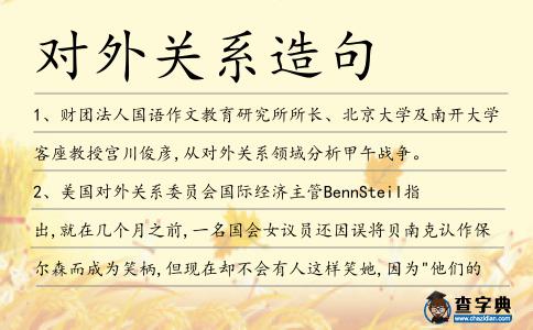 對外關系造句